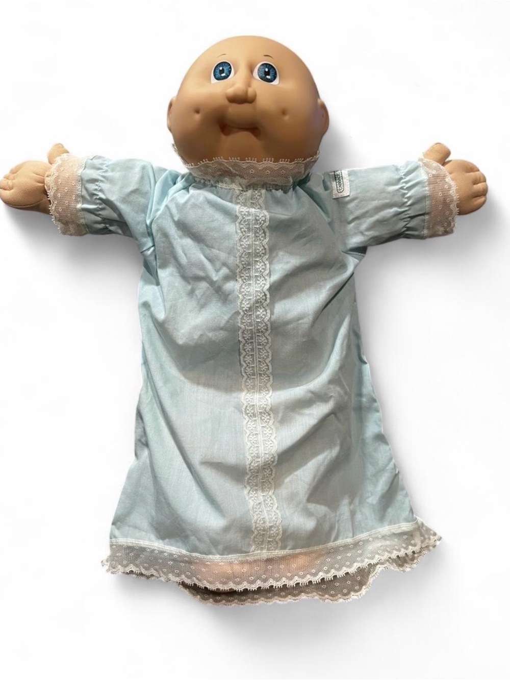 Vintage 1985 Cabbage Patch Kids Doll in Light Blue Nightgown
